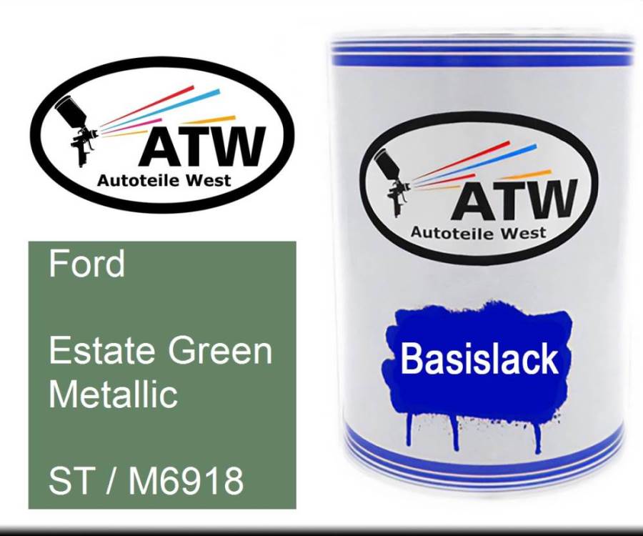 Ford, Estate Green Metallic, ST / M6918: 500ml Lackdose, von ATW Autoteile West.